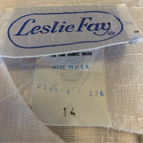 Vintage Dress 1970s striped With red and white Bow patterned sash Linen Feel - Picture 14 of 16